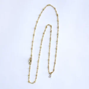 full view yellow gold filled hope necklace with a sterling silver authentic 4mm pendant