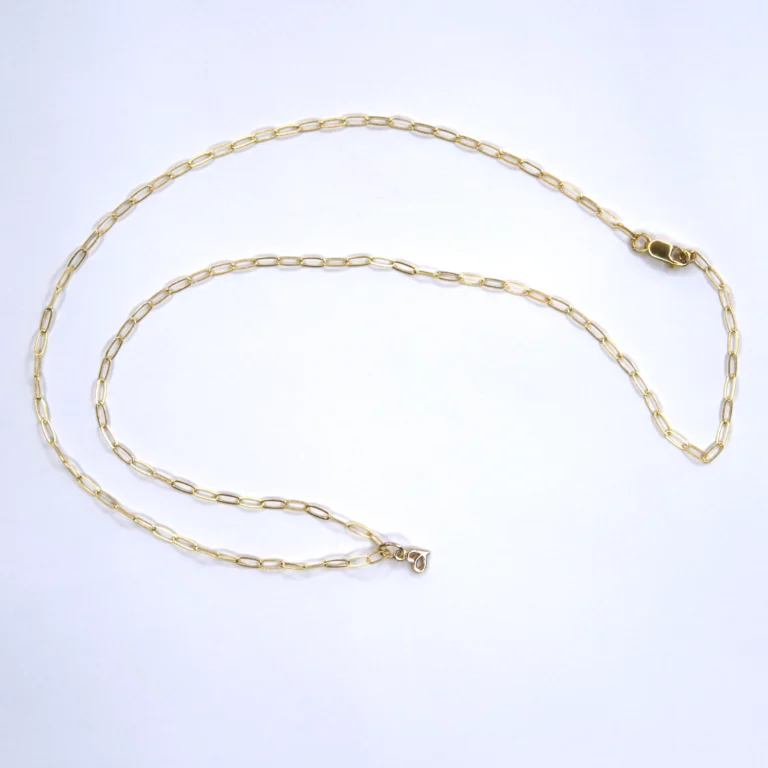 yellow gold filled strength necklace with a 14K yellow gold authentic 4mm heart pendant on a white background